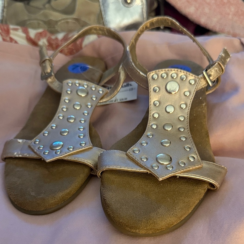 Elegant Gold Studded Women's Sandals